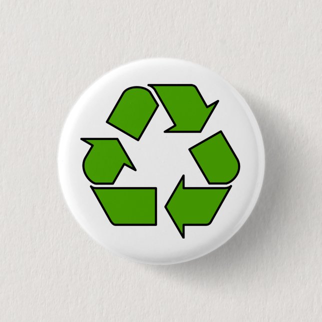 Grün recyceln Symbolknopf-Button für Erdtag Button (Vorderseite)