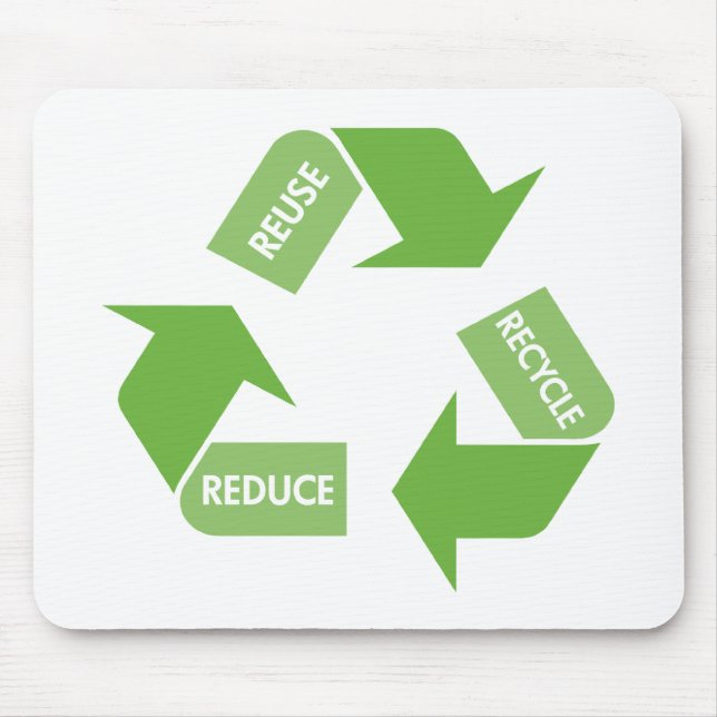Grün recyceln Wiederverwendung verringern Mousepad (Vorne)