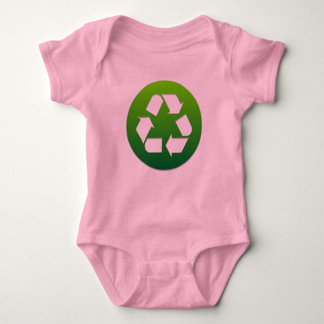 grün Recycelnd Symbol Baby Strampler (Vorderseite)