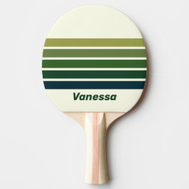 Grün Retro Fünf Querstriche mit Namen Tischtennis Schläger