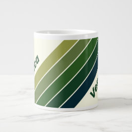 Grün Retro Fünf Streifen mit Namen Jumbo-Tasse