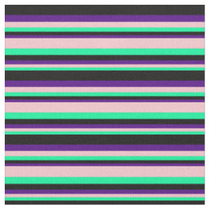 Grün, Rosa, Indizien und Schwarze Linien Stoff