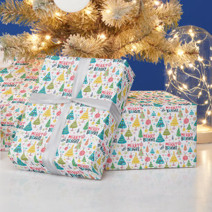 Grün, Rosa und Gelb, Meru & Helle Weihnachten Geschenkpapier