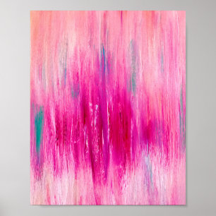 Grün Rosa Wasserfarben Kunst Modern Trendig Poster
