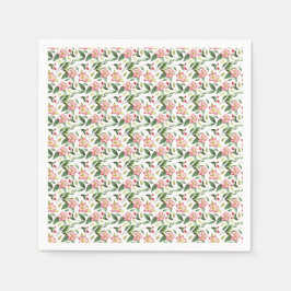 Grün rosa Weihnachten Blume Wasserfarben Muster Serviette