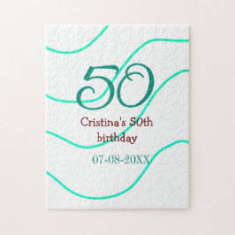 Grün rot 50 Geburtstagsjubiläum Namensdatum p