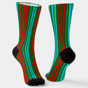Grün Rot Blau Streifen Muster Socken