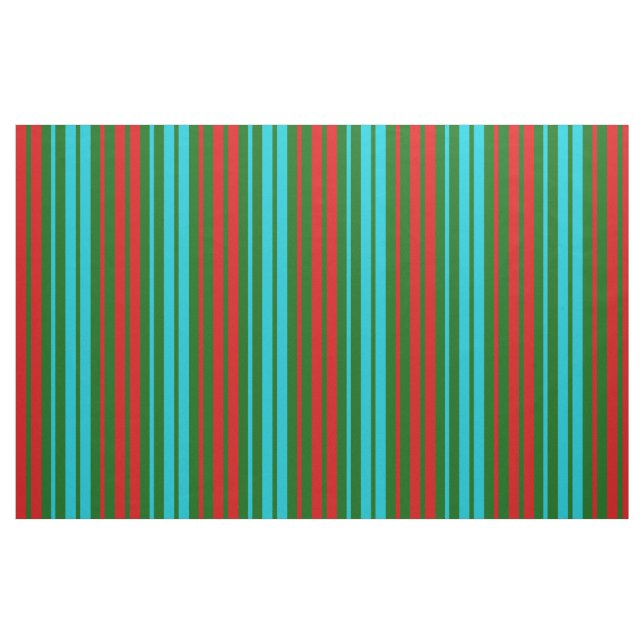 Grün Rot Blau Streifen Muster   Stoff (Fat Quarter (45,7 x 55,9 cm))