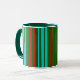 Grün Rot Blau Streifen Muster Tasse