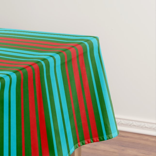 Grün Rot Blau Streifen Muster   Tischdecke (Beispiel)