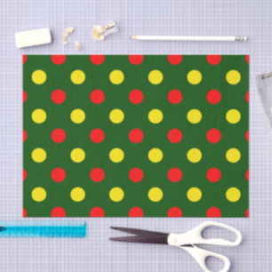 Grün Rot Gelb Polka-Punkte-Design Seidenpapier