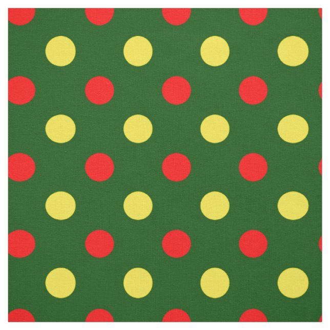 Grün Rot Gelb Polka-Punkte-Design  Stoff (Muster)
