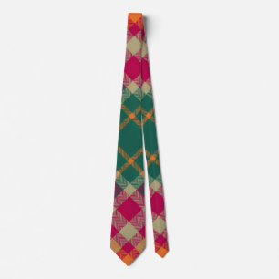 Grün Rot Gelb Schottischer Tartan Kariert Krawatte