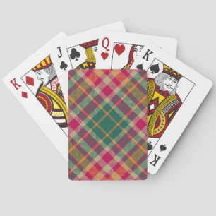 Grün Rot Gelb Schottischer Tartan Kariert Spielkarten