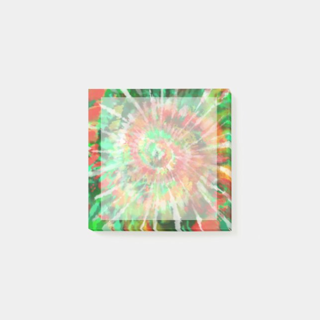 Grün, Rot, Orange-Gefärbte Krawatte Post-it Klebezettel (Vorderseite)