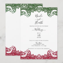 Grün & Rot Spitzen Elegante Fiesta White Wedding