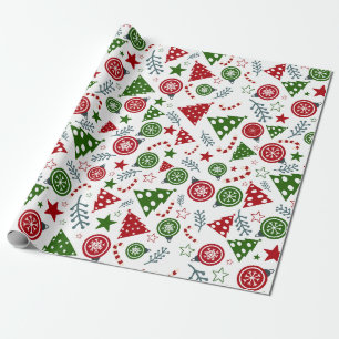 Grün & Rot Weihnachten Geschenkpapier