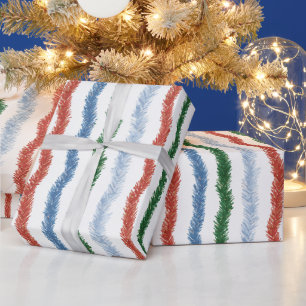 Grün Rot Weiß Kariert Streifen Weihnachten Geschenkpapier