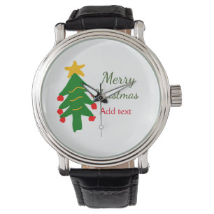 Grün rote Weihnachtsbaum fröhliche Weihnachtsnacht Armbanduhr
