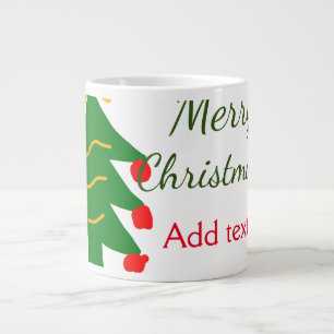 Grün rote Weihnachtsbaum fröhliche Weihnachtsnacht Jumbo-Tasse