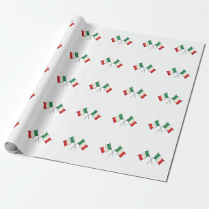 Grün-rotes italienisches Flaggenmuster Geschenkpapier