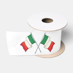 Grün-rotes italienisches Flaggenmuster Satinband