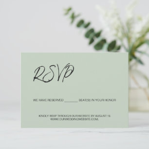 Grün Sage Wir haben für Sie reservierte Plätze RSVP Karte