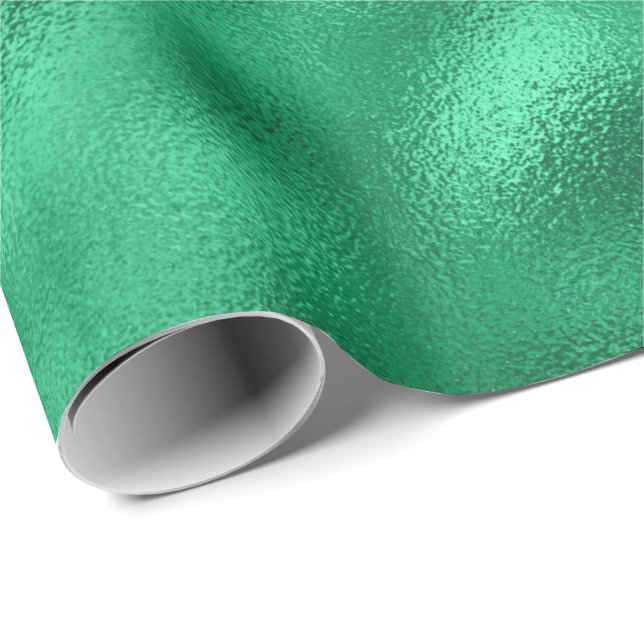Grün schimmernder Foil Weihnachtsfeiertag Geschenkpapier (Rolleneckpunkt)