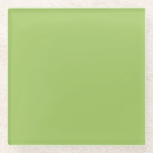 Grün, Schlicht hellgrün, kräftig, leicht grün Glasuntersetzer (Vorderseite)