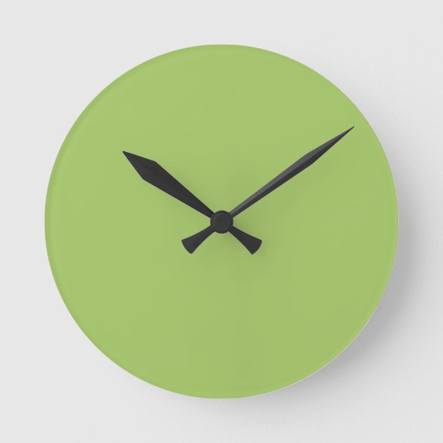 Grün, Schlicht hellgrün, kräftig, leicht grün Runde Wanduhr (Vorderseite)