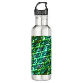 Grün schmuddelig, gekratzt, Gitter oder andere Zie Edelstahlflasche