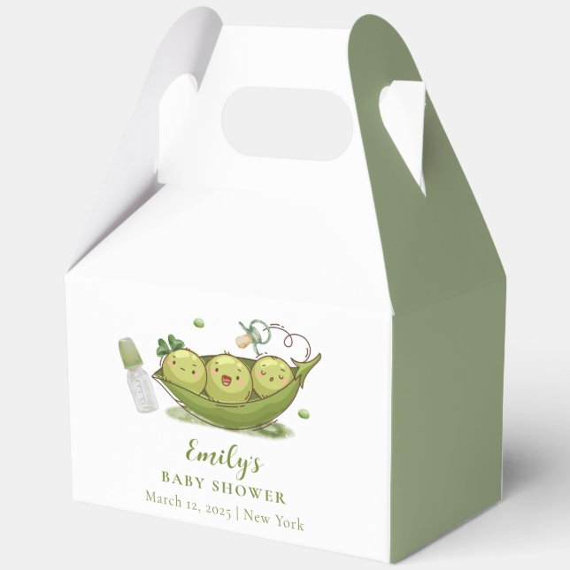 Grün Schnuller süße Erbse in Pod-Kinderdusche Geschenkschachtel (Rückseite)