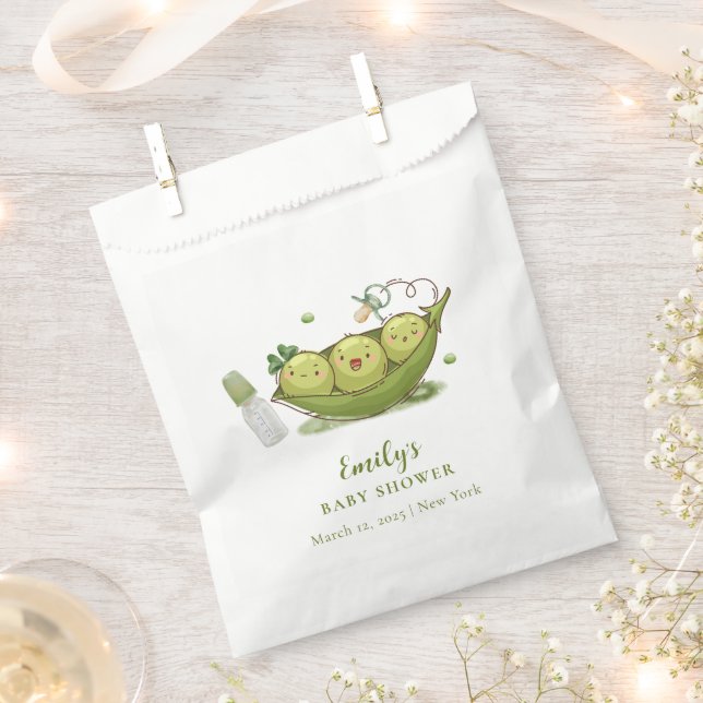Grün Schnuller süße Erbse in Pod-Kinderdusche Geschenktütchen (Ausgeschnitten)