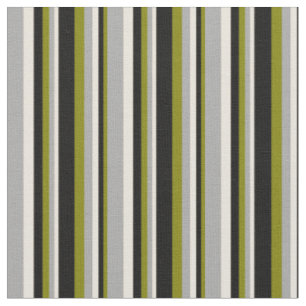 Grün, Schwarz, Beige und dunkelgraue Linien Stoff