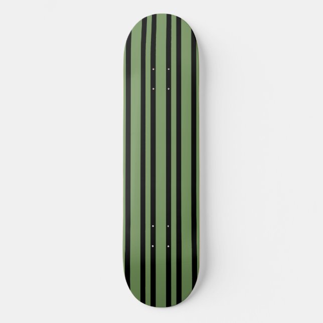 Grün-schwarz gestreiftes Muster Skateboard (Vorderseite)