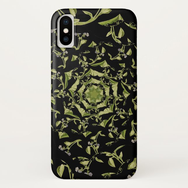 Grün-Schwarz-Natur-Hypnose-Fraktal Case-Mate iPhone Hülle (Rückseite)