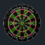 Grün, Schwarz, Rot und Weiß Dartscheibe<br><div class="desc">Die grüne,  schwarze,  rote und weiße Tartan-Probe. Zwei benutzerdefinierte Textfelder im äußeren Kreis.</div>