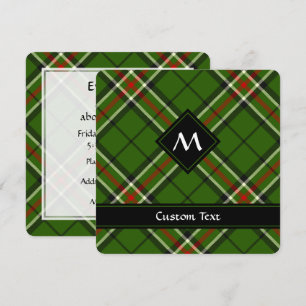 Grün, Schwarz, Rot und Weiß Tartan Einladung