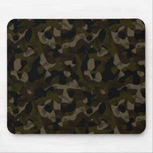 Grün, schwarz, taupe und braune Tarnung abstrakt Mousepad