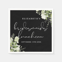 Grün Schwarz und Weiß Bridesmaids Luncheon Serviette