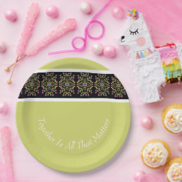 grün schwarz und weiß pappteller