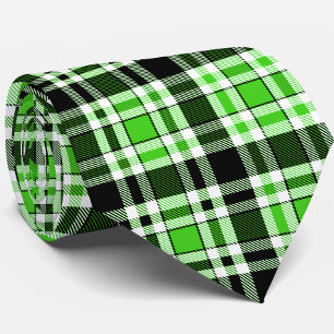 Grün Schwarz Weiß Flanell Karomuster Design Krawatte