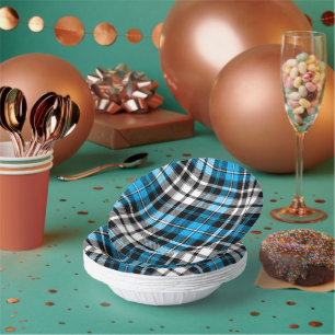 Grün Schwarz Weiß Kariertes Tartan Muster Design Pappteller