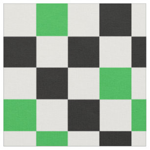 Grün Schwarz Weiß Karomuster Design Stoff