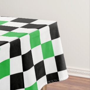 Grün Schwarz Weiß Karomuster Design  Tischdecke