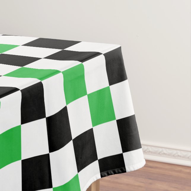 Grün Schwarz Weiß Karomuster Design  Tischdecke (Beispiel)
