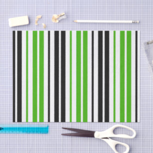 Grün Schwarz Weiß Streifen Muster Design Seidenpapier