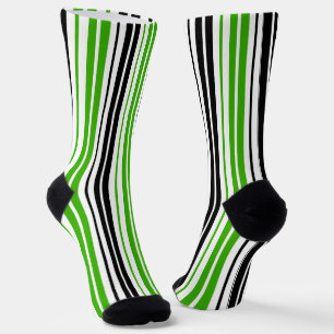 Grün Schwarz Weiß Streifen Muster Design Socken