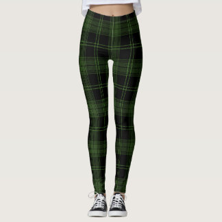 Grün, schwarze Farben, grüner Apfelwein Tartan Leggings