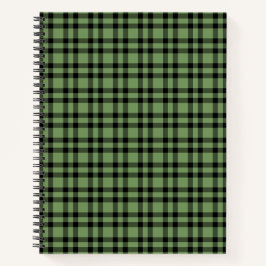 Grün-schwarzes Karomuster Notizbuch